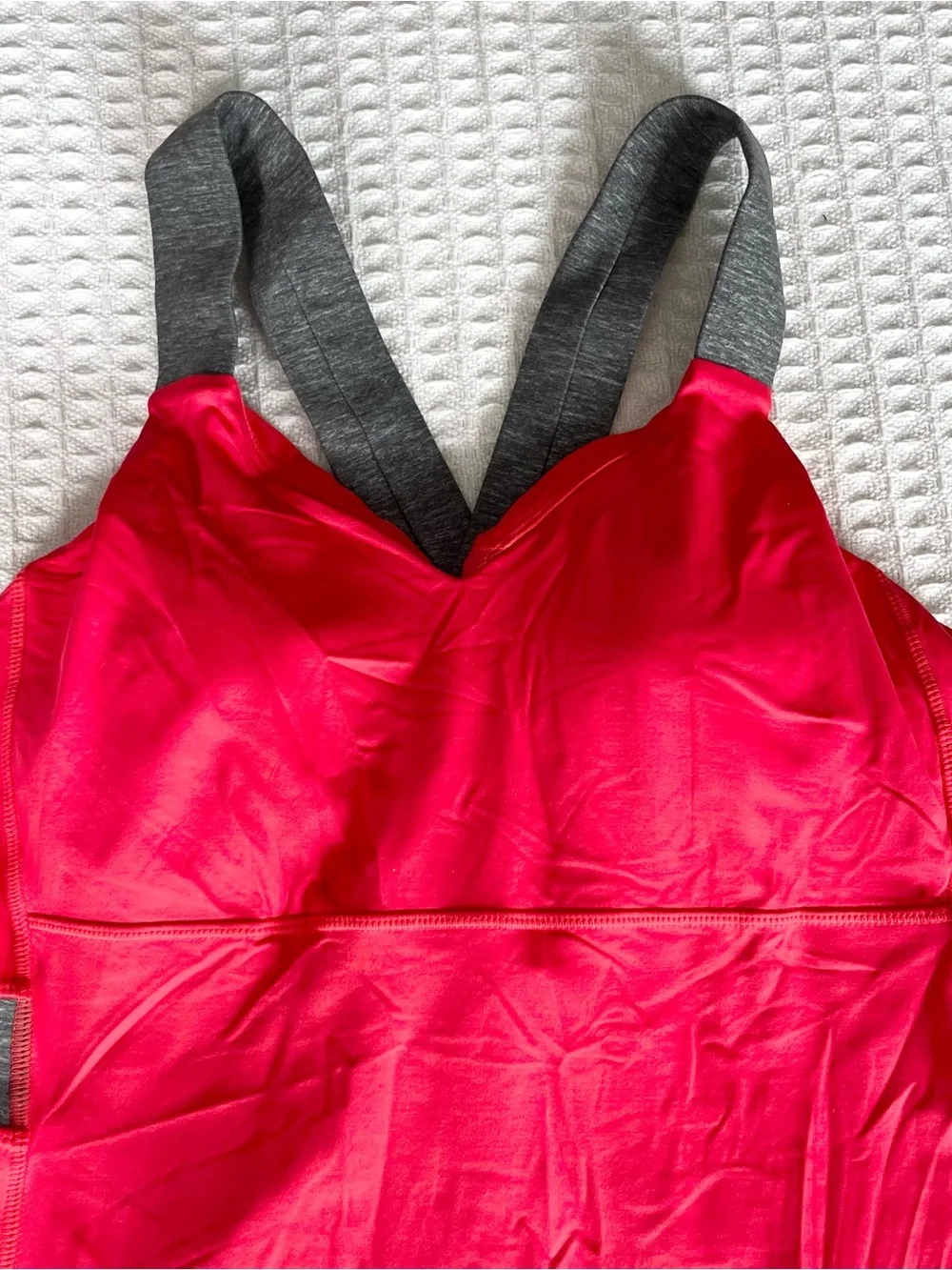 lululemon athletica Red Tank Top with Contrast Gray Straps size 12